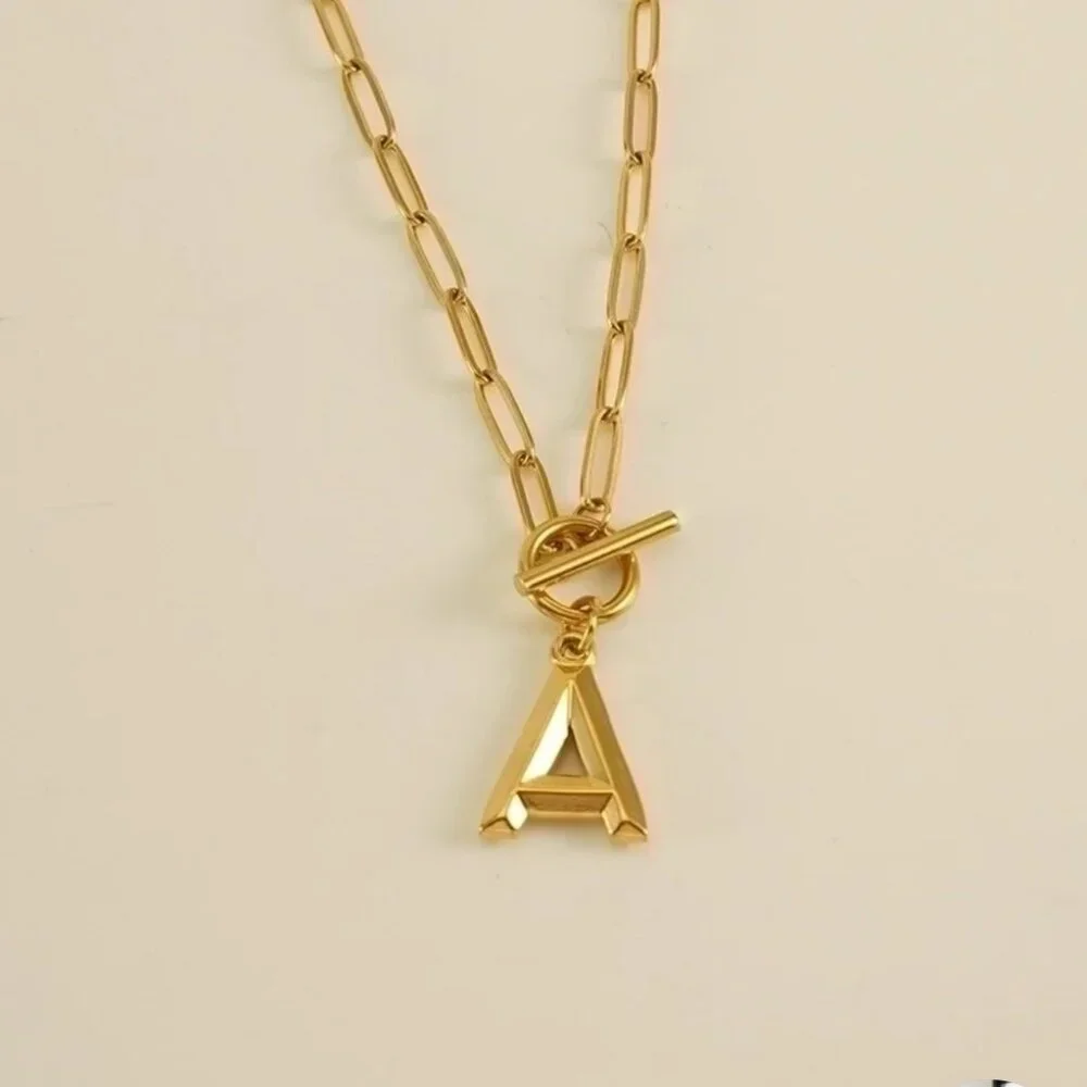 18K Gold Pendant Necklace A, R, S